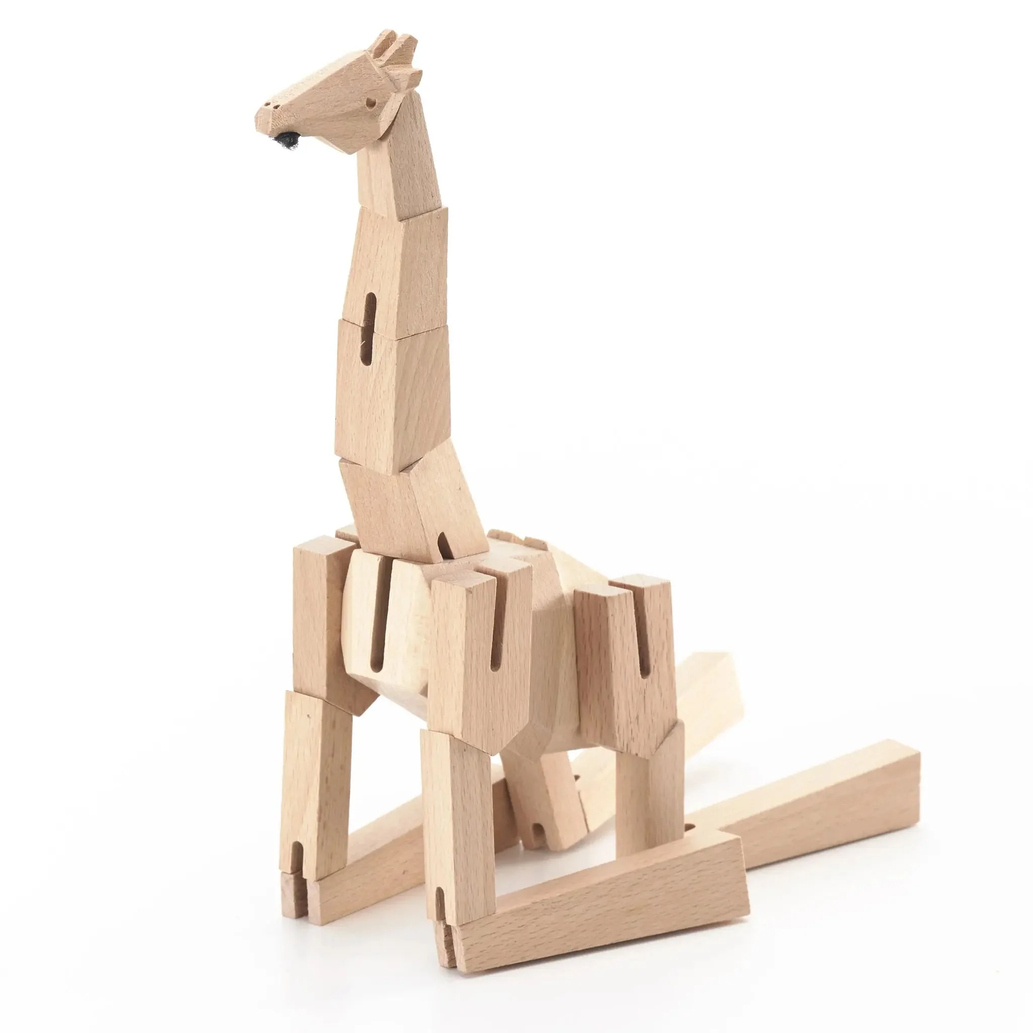 Modern Wooden Giraffe Decor – Interactive Puzzle & Art Piece - Image 8