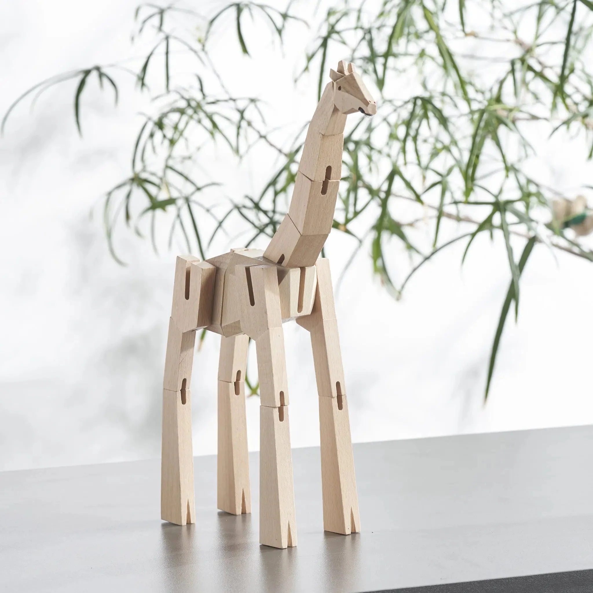 Modern Wooden Giraffe Decor – Interactive Puzzle & Art Piece - Image 9