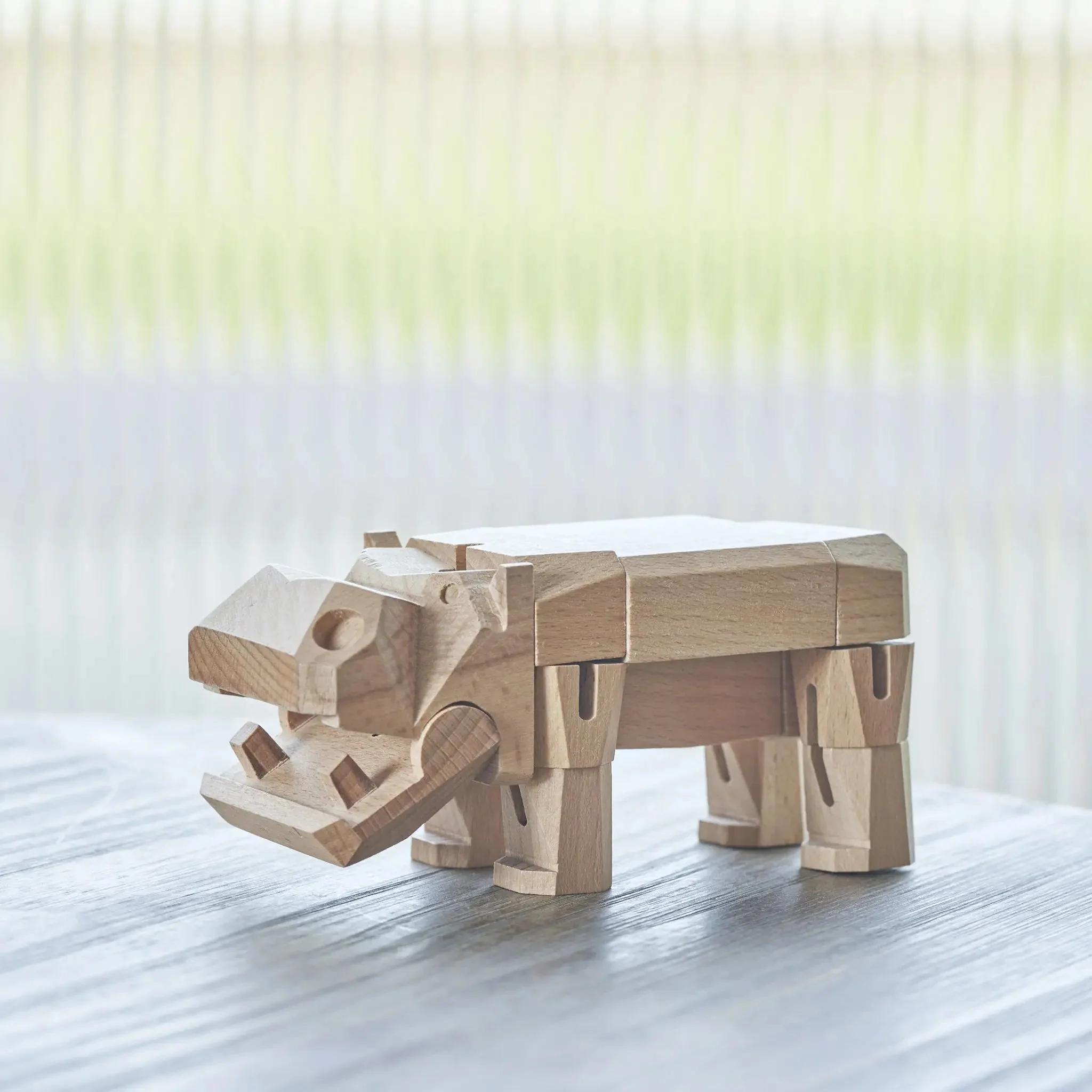 Modern Wooden Hippo Decor – Interactive Puzzle & Art Piece - Image 11