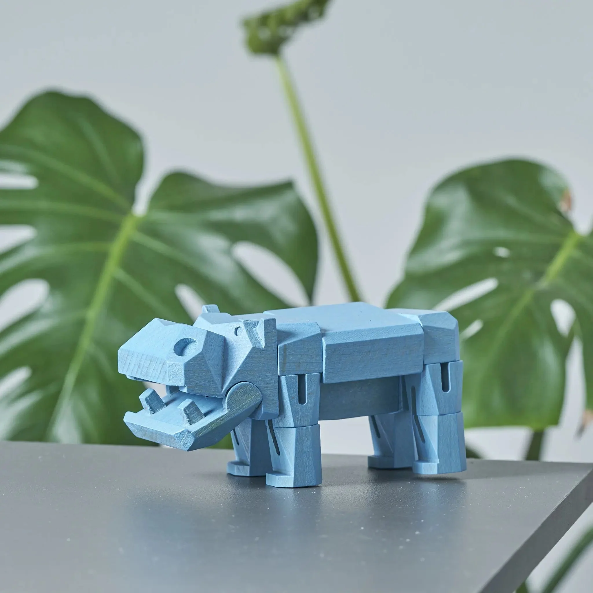 Modern Wooden Hippo Decor – Interactive Puzzle & Art Piece - Image 12
