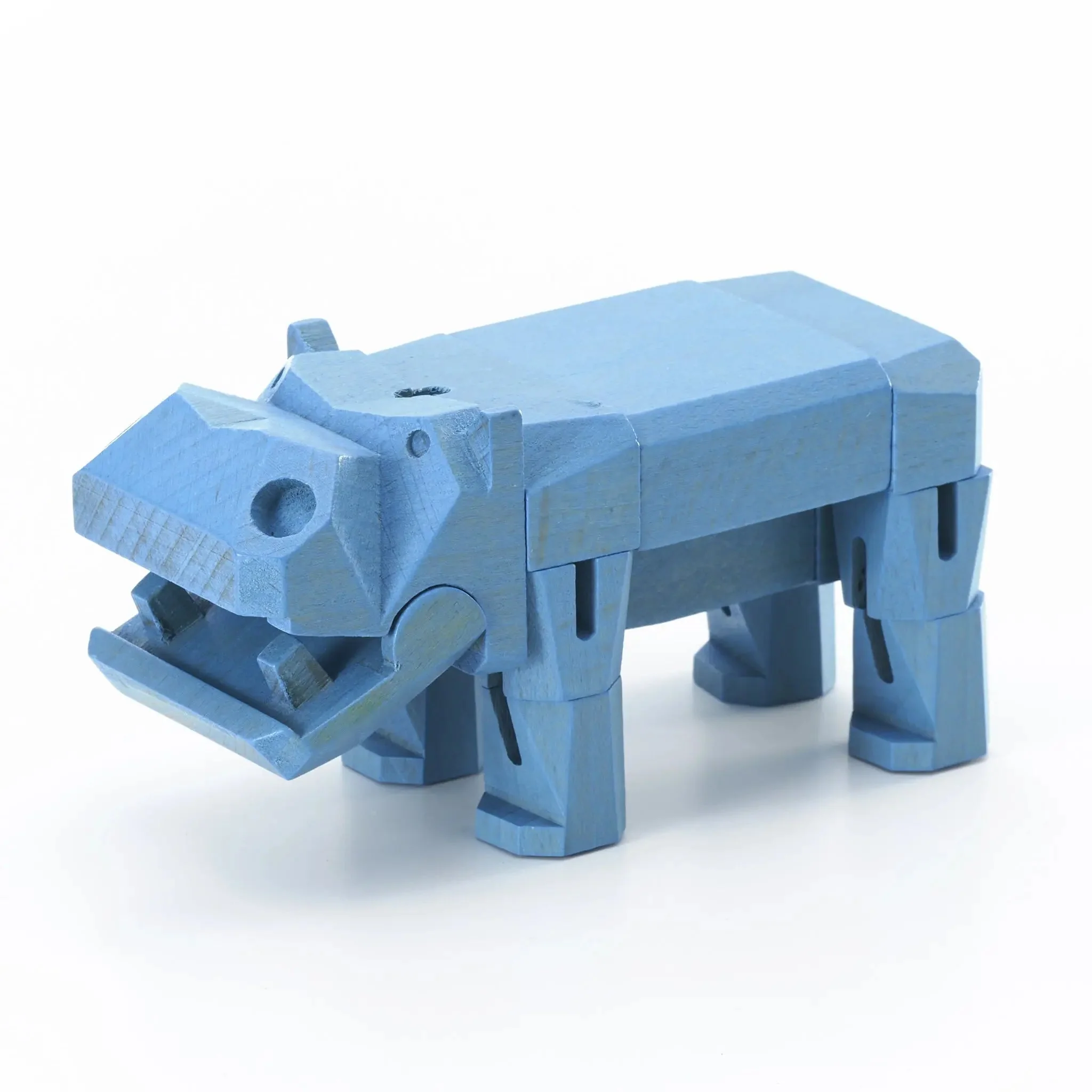Modern Wooden Hippo Decor – Interactive Puzzle & Art Piece - Image 3