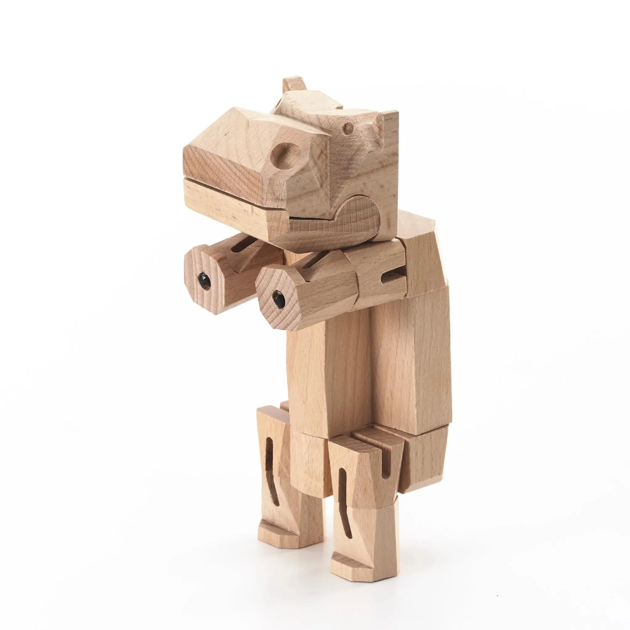 Modern Wooden Hippo Decor – Interactive Puzzle & Art Piece - Image 6