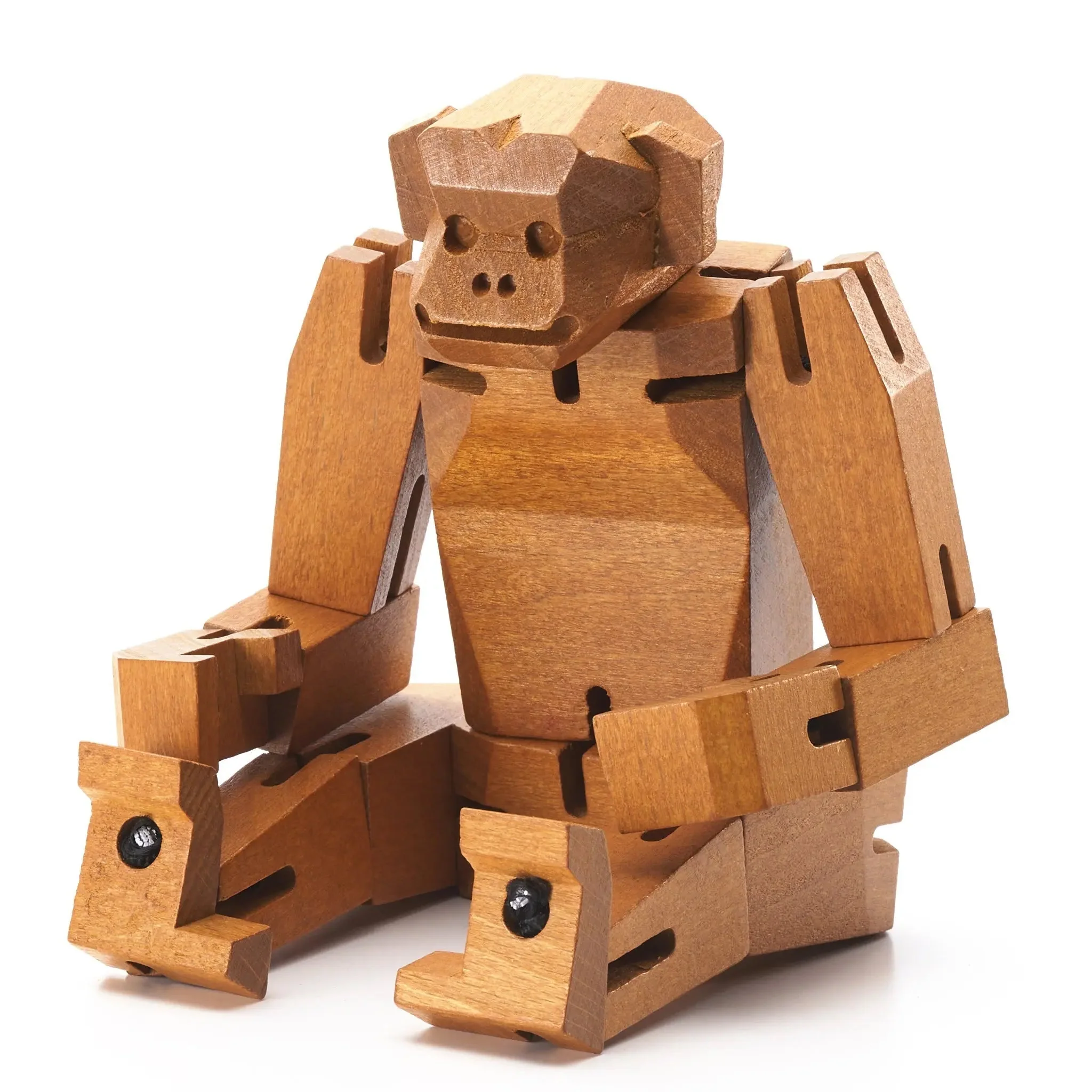 Modern Wooden Monkey Decor – Interactive Puzzle & Art Piece - Image 4