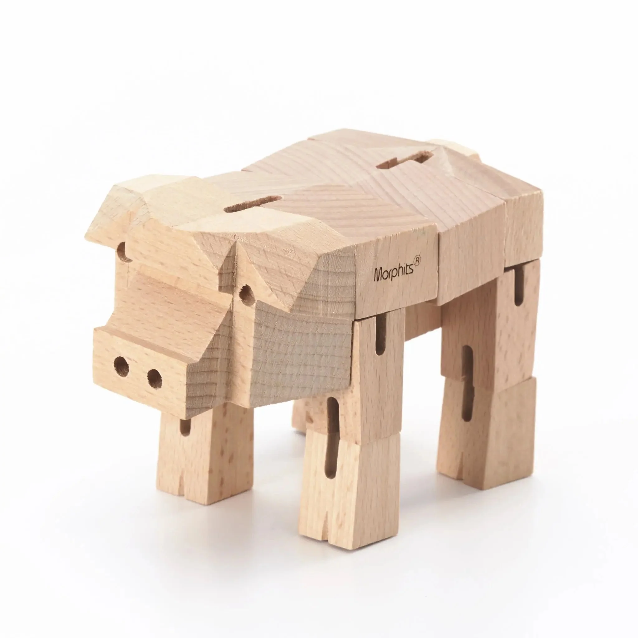 Modern Wooden Pig Decor – Interactive Puzzle & Art Piece - Image 4