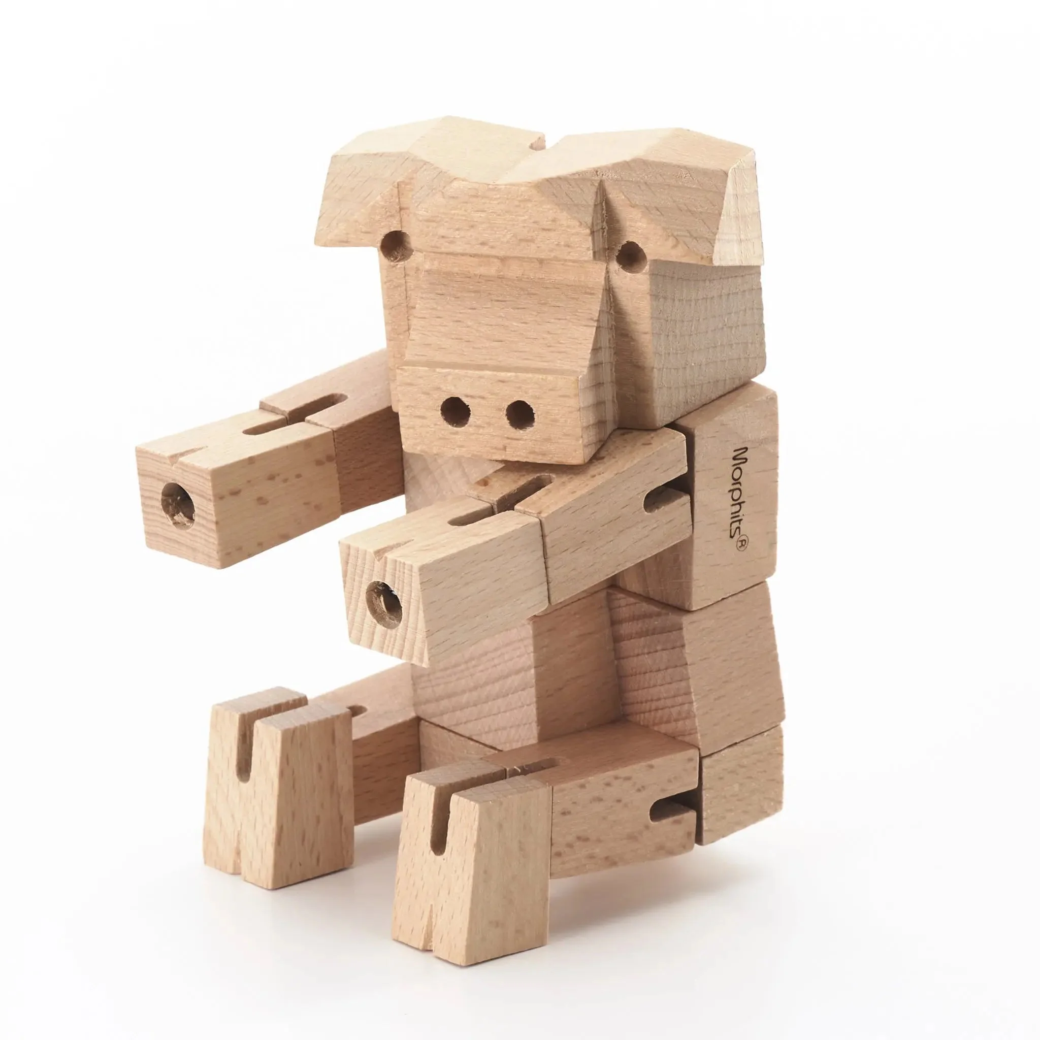 Modern Wooden Pig Decor – Interactive Puzzle & Art Piece - Image 5
