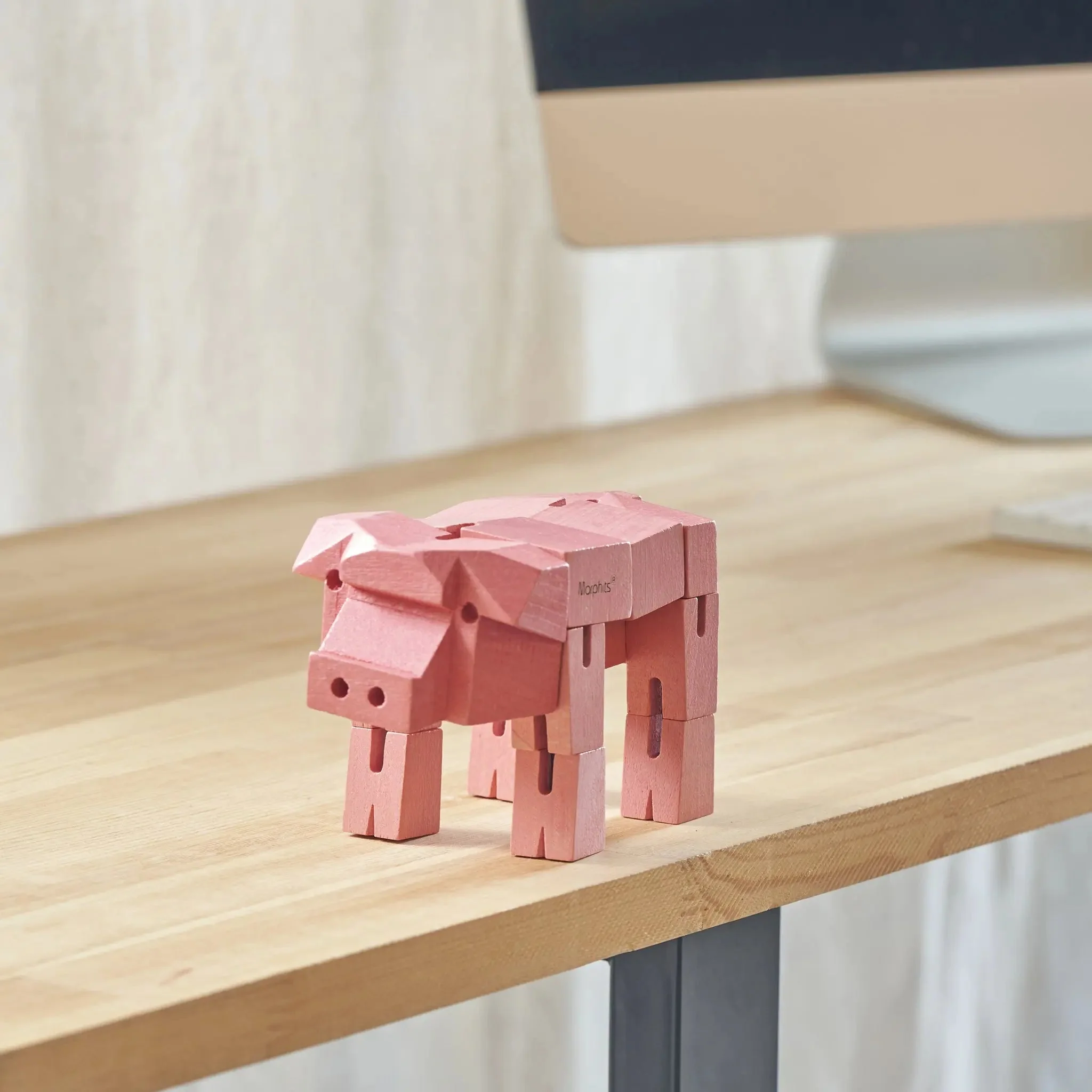 Modern Wooden Pig Decor – Interactive Puzzle & Art Piece - Image 9