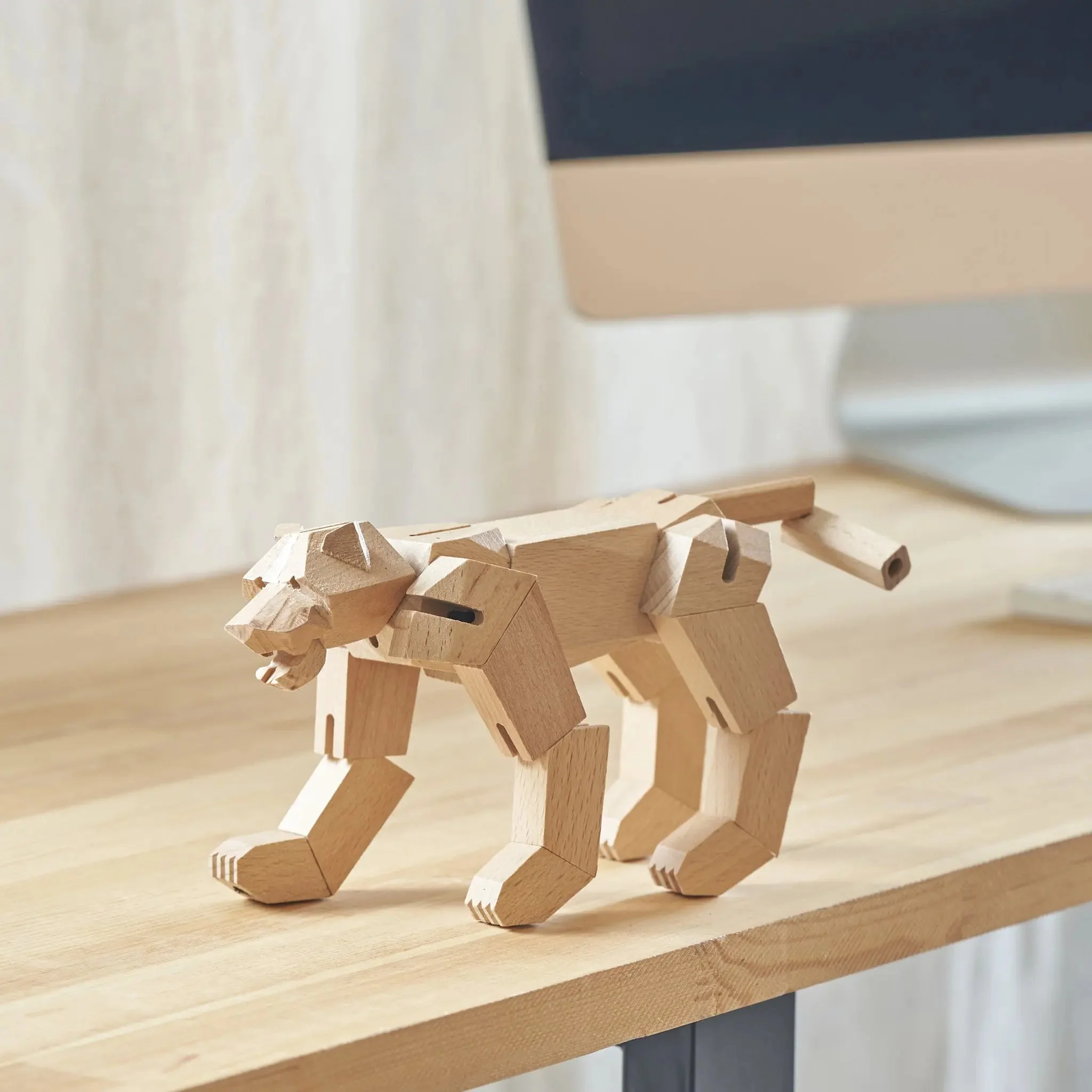Modern Wooden Tiger Decor – Interactive Puzzle & Art Piece - Image 11