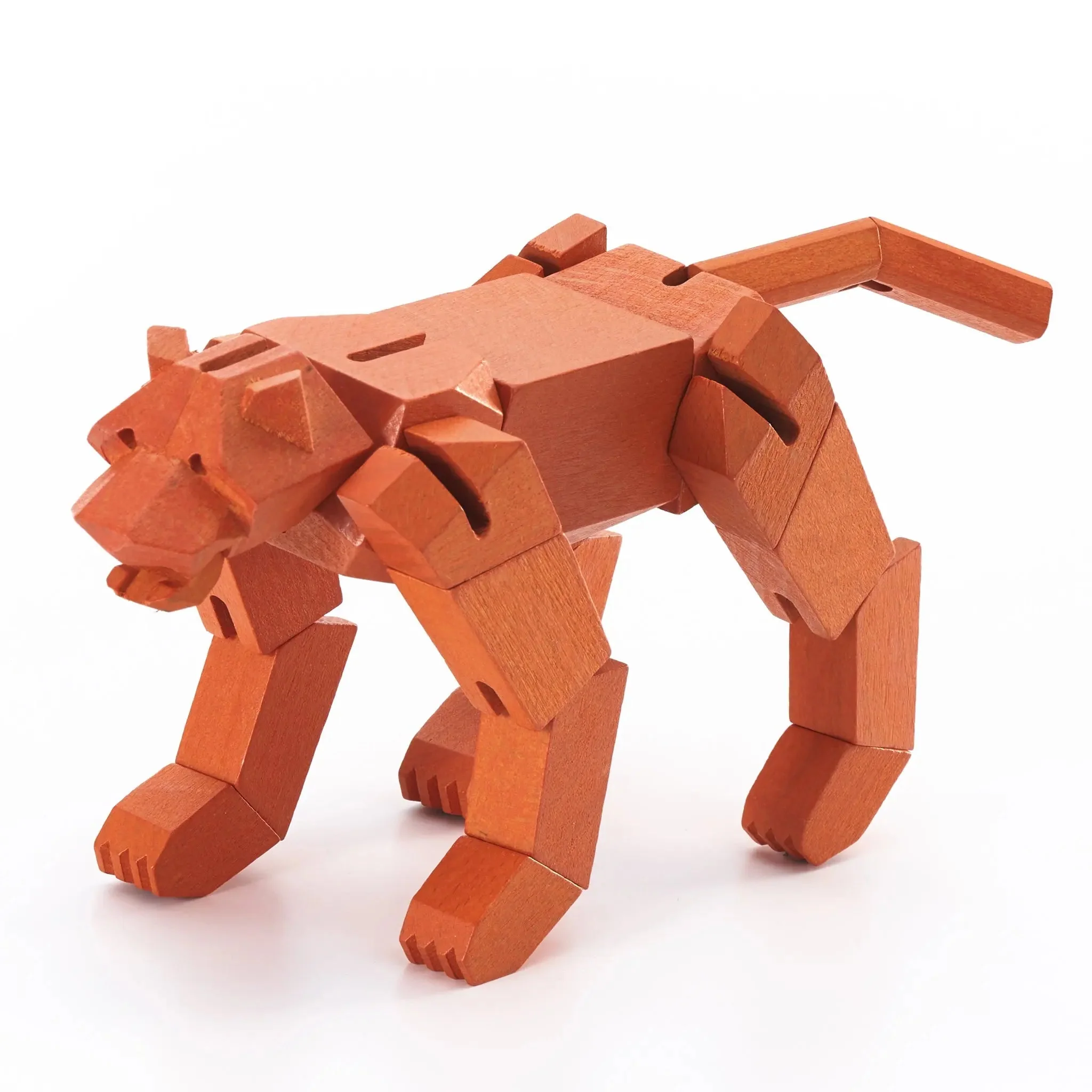 Modern Wooden Tiger Decor – Interactive Puzzle & Art Piece - Image 3