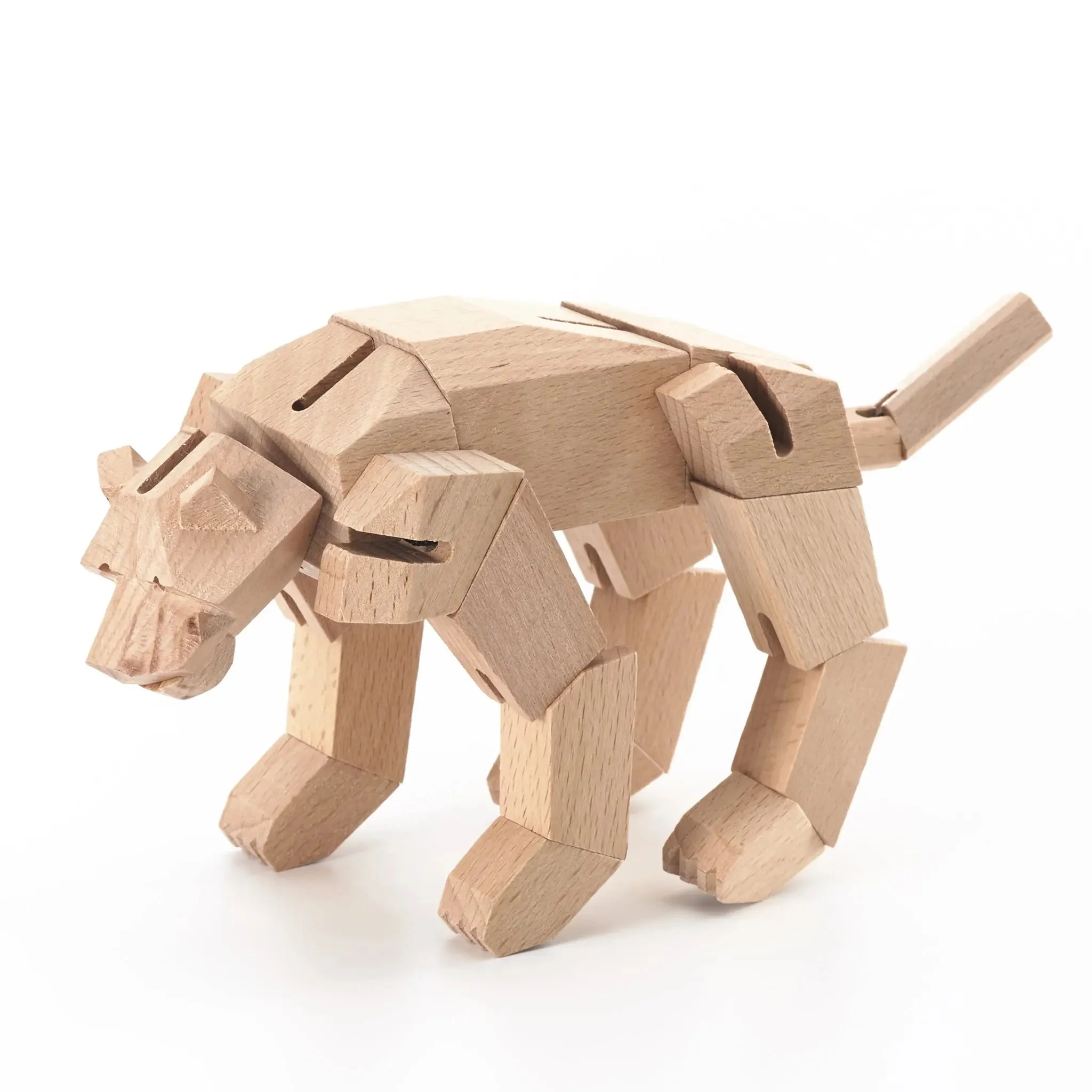 Modern Wooden Tiger Decor – Interactive Puzzle & Art Piece - Image 5