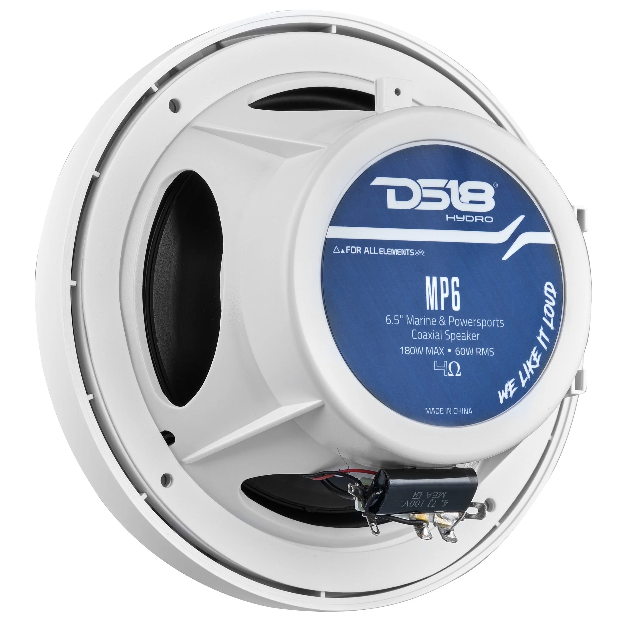 MP 6.5" 2-Way Coaxial Marine Speaker 60 Watts Rms 4-Ohm -White - Image 5