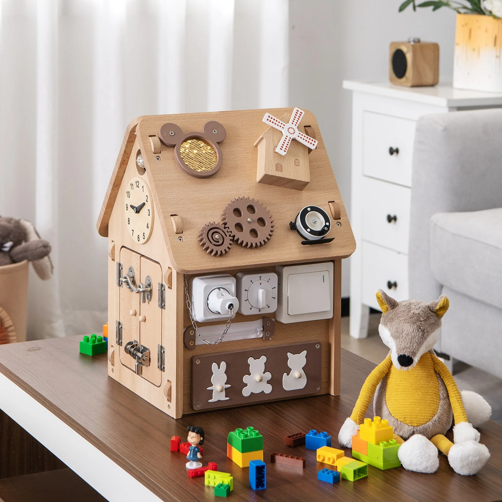 Multi-purpose Busy House with Sensory Games and Interior Storage Space - Image 2