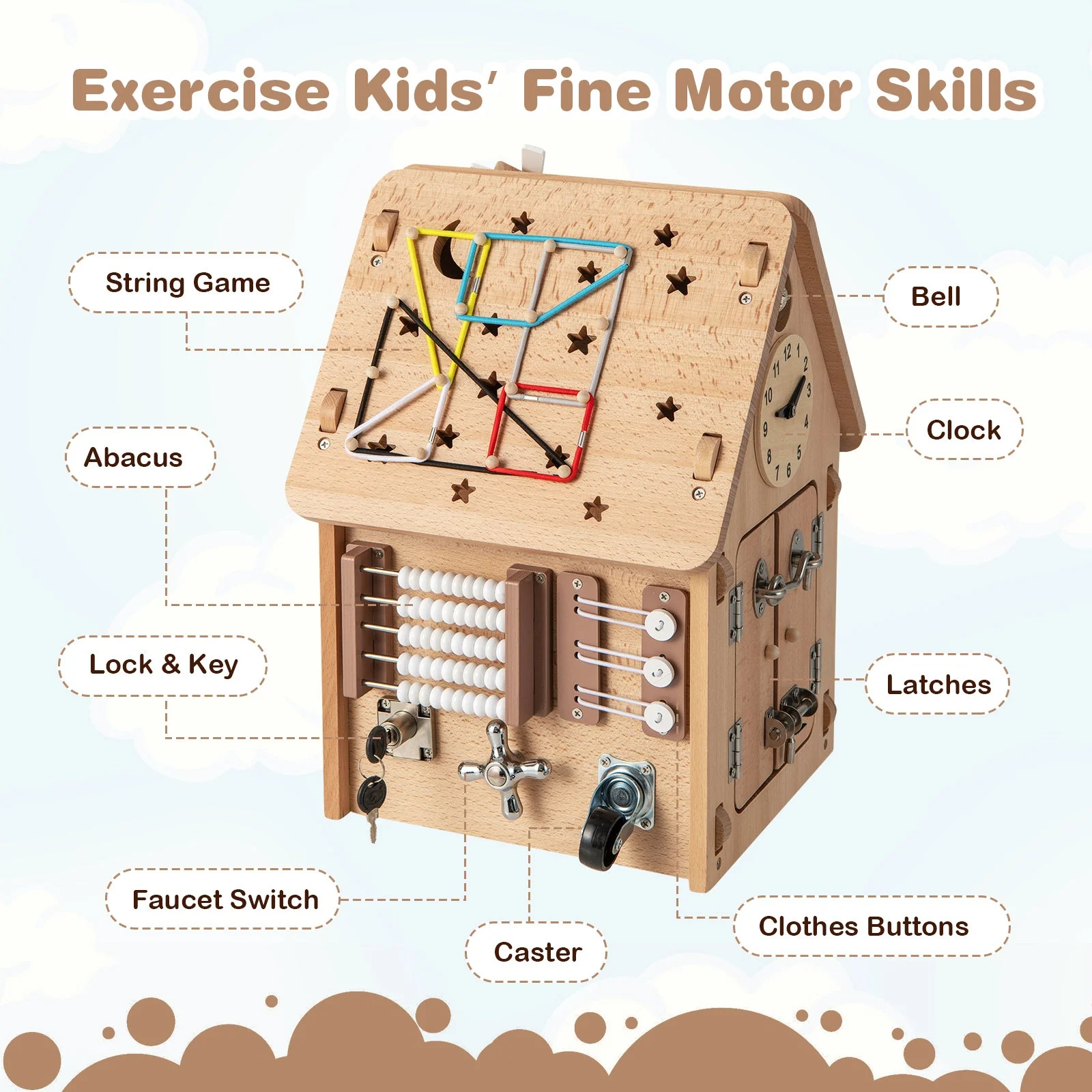Multi-purpose Busy House with Sensory Games and Interior Storage Space - Image 7