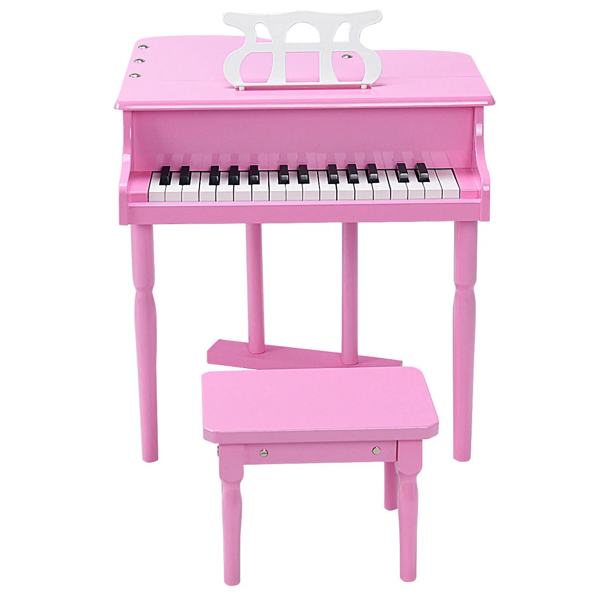 Musical Instrument Toy 30-Key Children Mini Grand Piano with Bench-Pink - Image 4