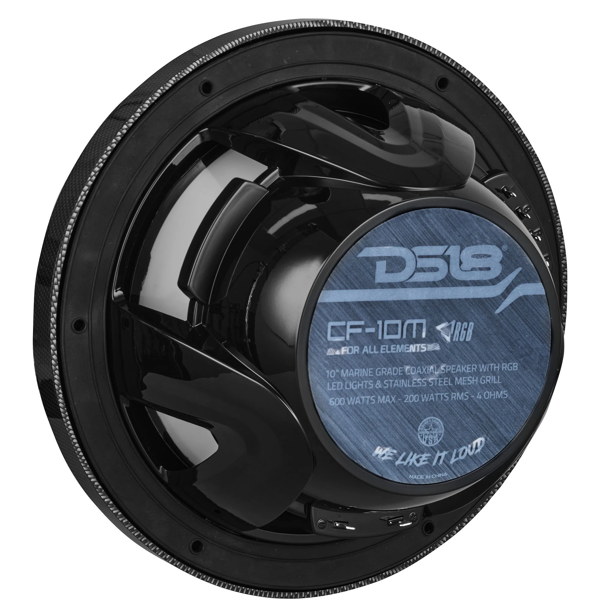 NXL 10" 2-Way Coaxial Marine Speaker With LED RGB Lights 200 Watts Rms 4-Ohm -Black Carbon Fiber - Image 5