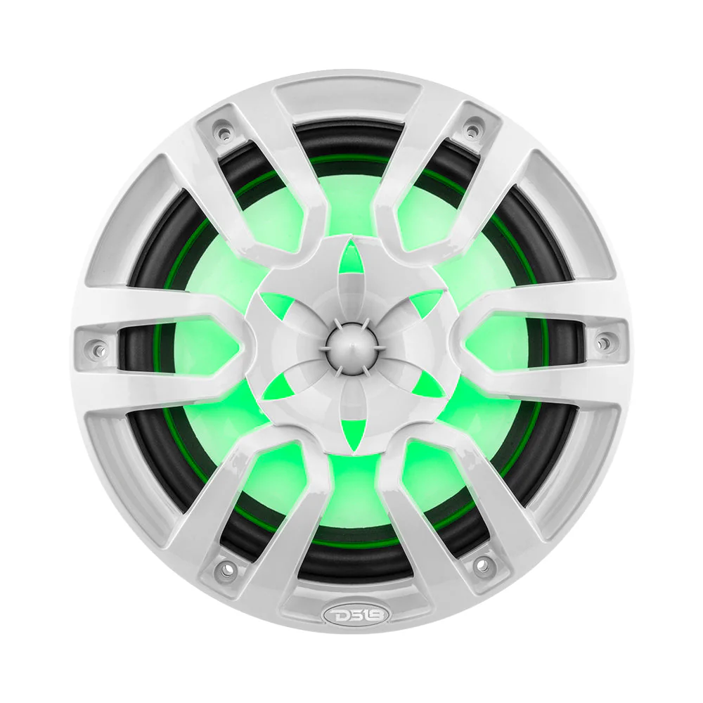 NXL 10" 2-Way Coaxial Marine Speaker With LED RGB Lights 200 Watts Rms 4-Ohm -White - Image 3