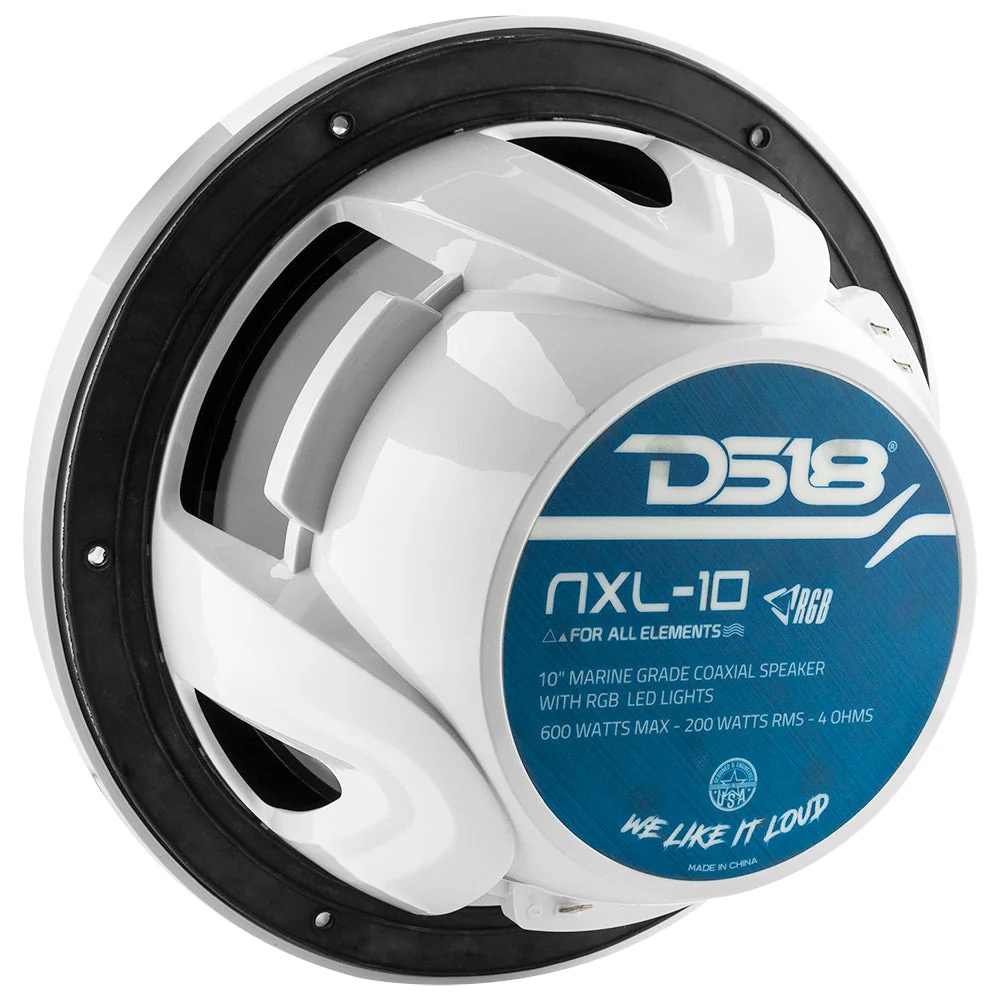 NXL 10" 2-Way Coaxial Marine Speaker With LED RGB Lights 200 Watts Rms 4-Ohm -White - Image 5