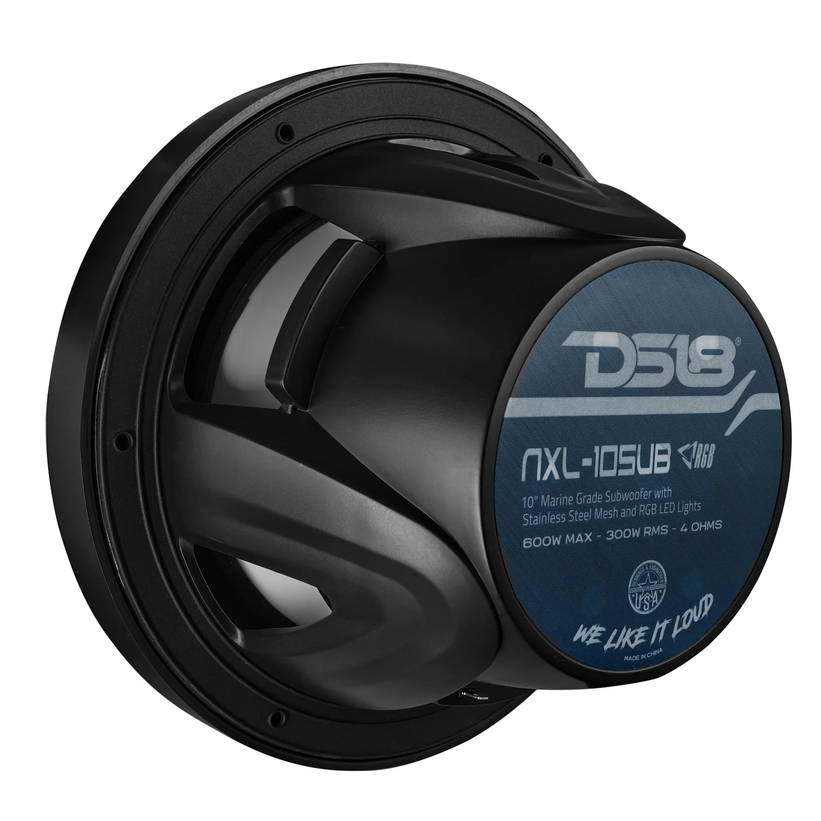 NXL 10" Marine Subwoofer with RGB LED Lights 300 Watts Rms SVC 4-Ohm - Black - Image 6