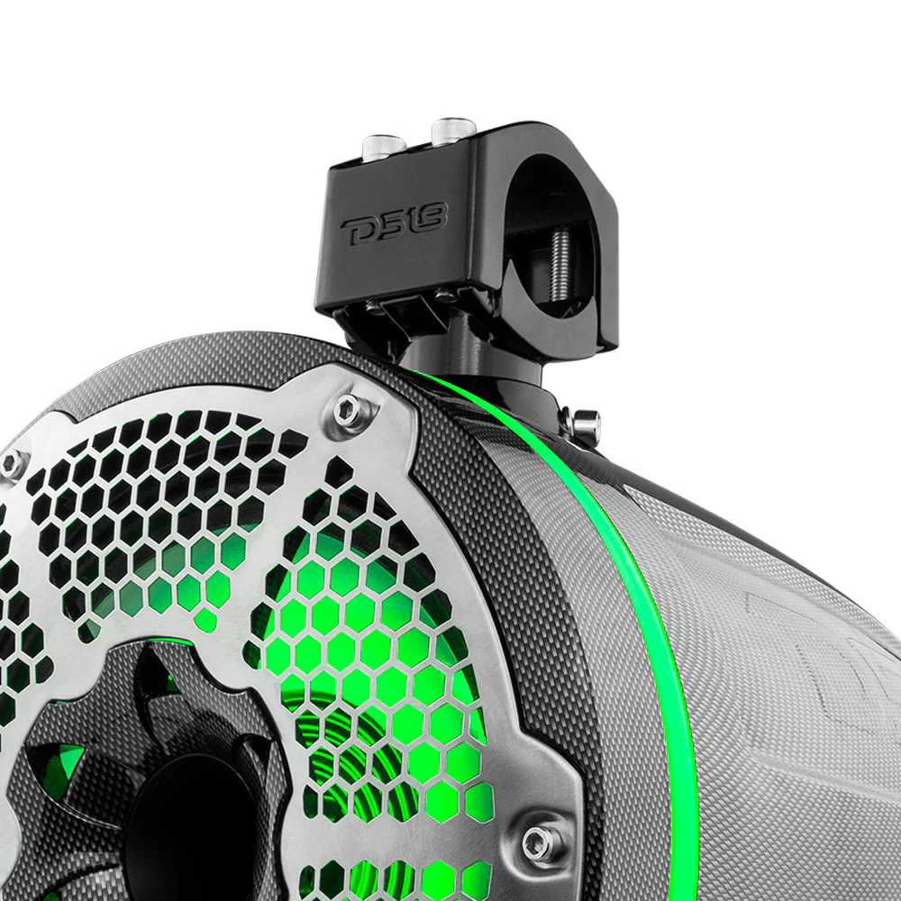 NXL 10" Neodymium Marine and Powersports Towers with Built-in Passive Radiator, 1" Driver and LED RGB Lights 300 Watts Rms -Black Carbon Fiber - Image 3
