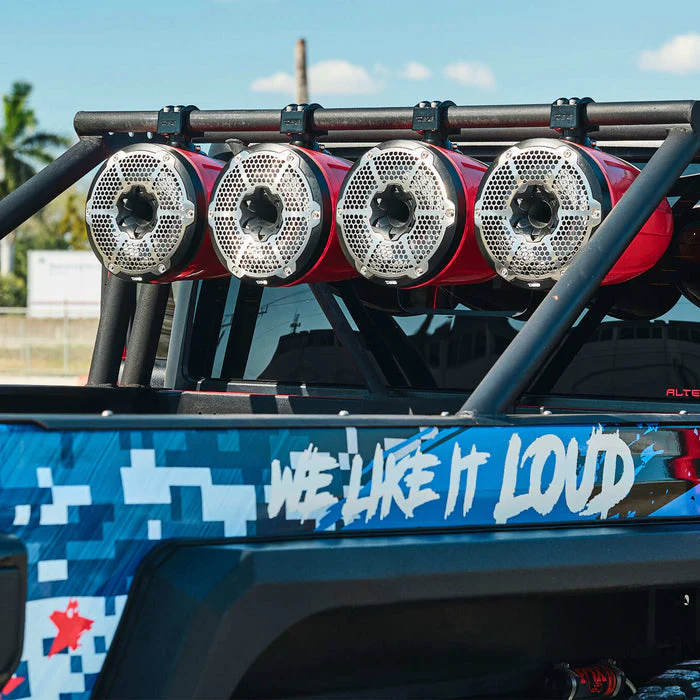 NXL 10" Neodymium Marine and Powersports Towers with Built-in Passive Radiator, 1" Driver and LED RGB Lights 300 Watts Rms -Red - Image 3