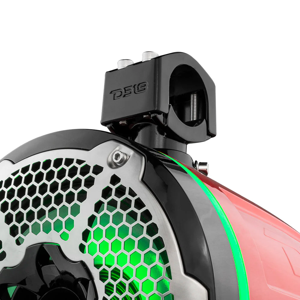 NXL 10" Neodymium Marine and Powersports Towers with Built-in Passive Radiator, 1" Driver and LED RGB Lights 300 Watts Rms -Red - Image 6