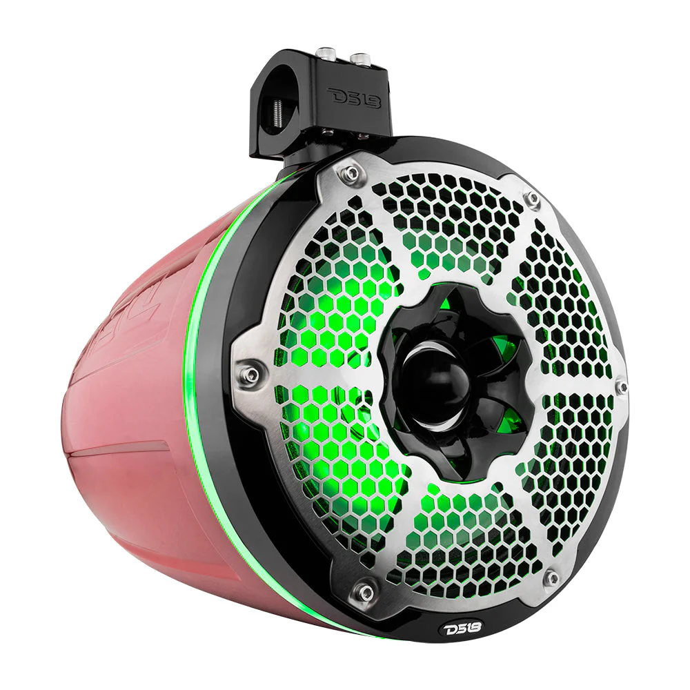 NXL 10" Neodymium Marine and Powersports Towers with Built-in Passive Radiator, 1" Driver and LED RGB Lights 300 Watts Rms -Red - Image 7