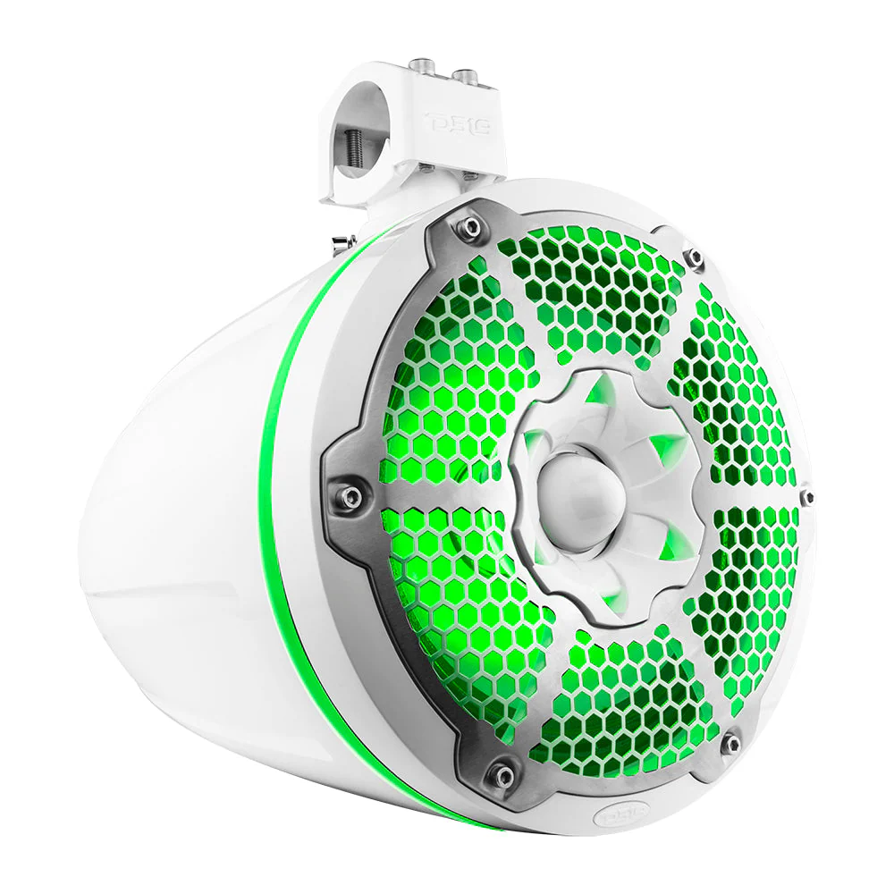 NXL 10" Neodymium Marine and Powersports Towers with Built-in Passive Radiator, 1" Driver and LED RGB Lights 300 Watts Rms -White - Image 7