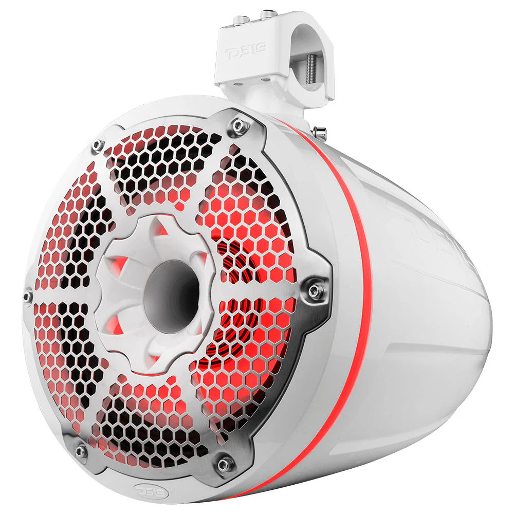 NXL 10" Neodymium Marine and Powersports Towers with Built-in Passive Radiator, 1" Driver and LED RGB Lights 300 Watts Rms -White - Image 8