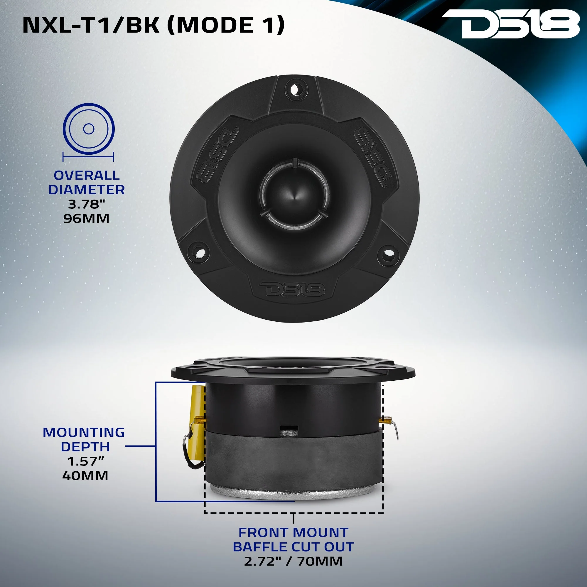 NXL 3.8” Marine Water-Resistant Super Bullet Tweeter with 1” Aluminum Voice Coil | 120W RMS 4-Ohm - Image 7