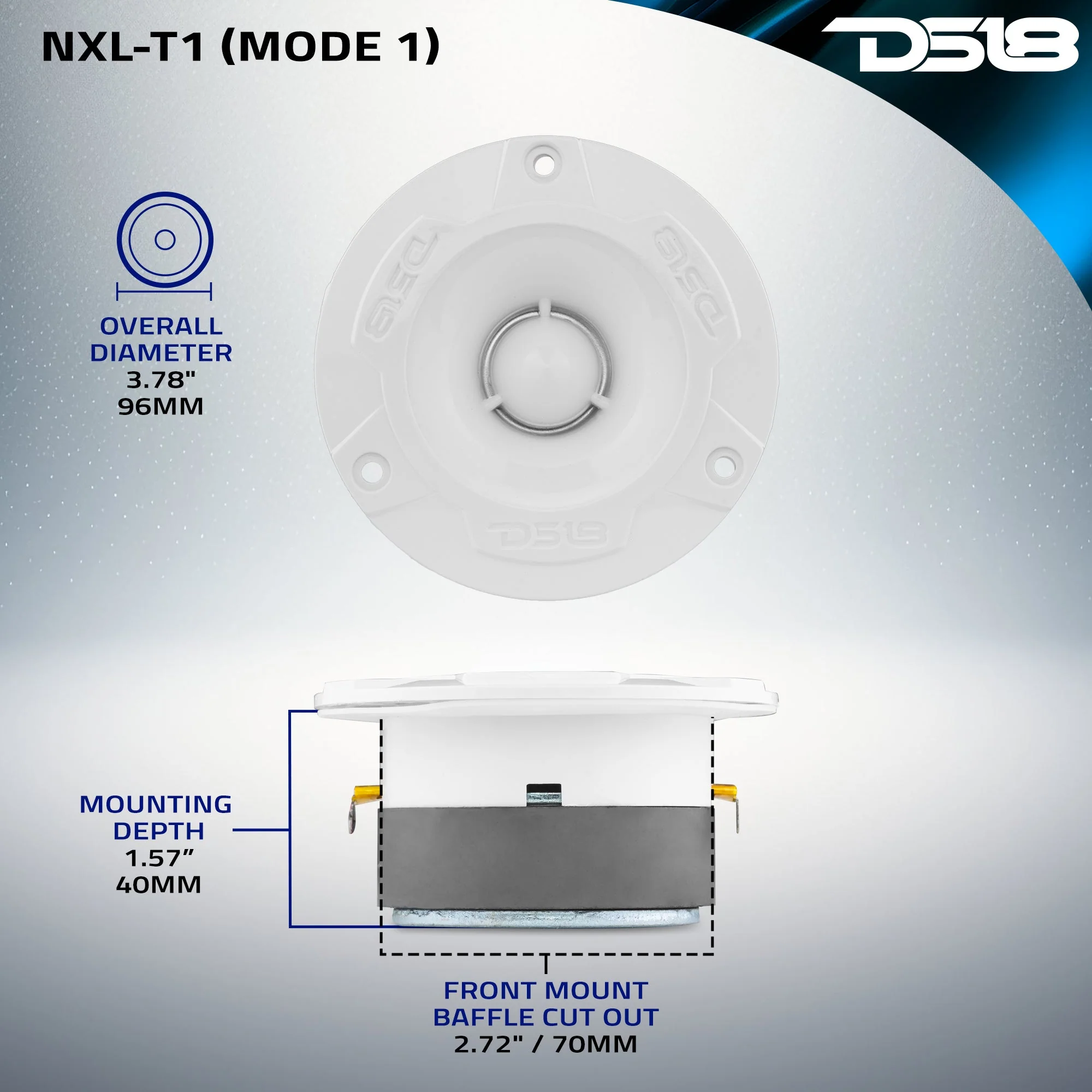 NXL 3.8” Marine Water-Resistant Super Bullet Tweeter with 1” Aluminum Voice Coil | 120W RMS 4-Ohm - Image 7