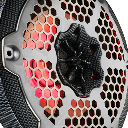 NXL 6.5" 2-Way Coaxial Marine Speaker With LED RGB Lights 100 Watts Rms 4-Ohm - Black Carbon Fiber - Image 3