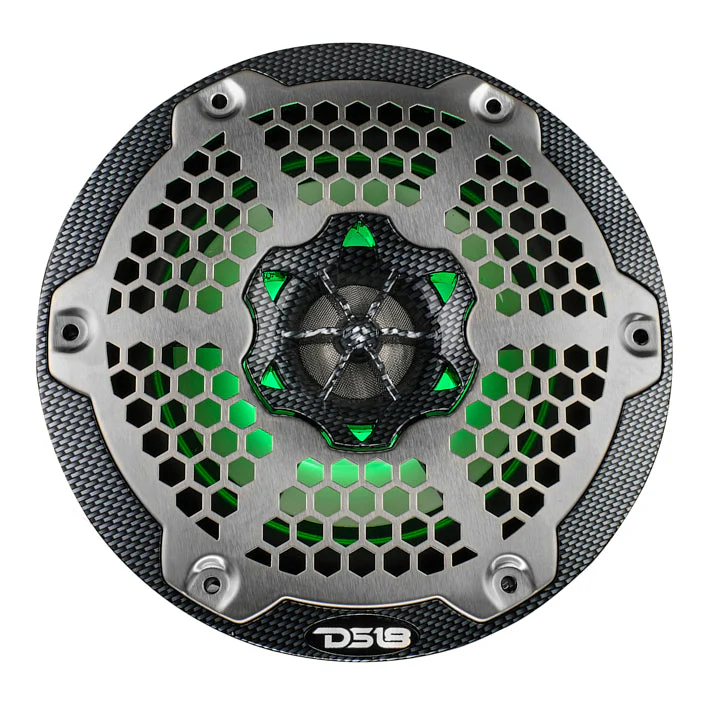NXL 6.5" 2-Way Coaxial Marine Speaker With LED RGB Lights 100 Watts Rms 4-Ohm - Black Carbon Fiber - Image 4