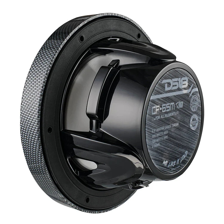 NXL 6.5" 2-Way Coaxial Marine Speaker With LED RGB Lights 100 Watts Rms 4-Ohm - Black Carbon Fiber - Image 6