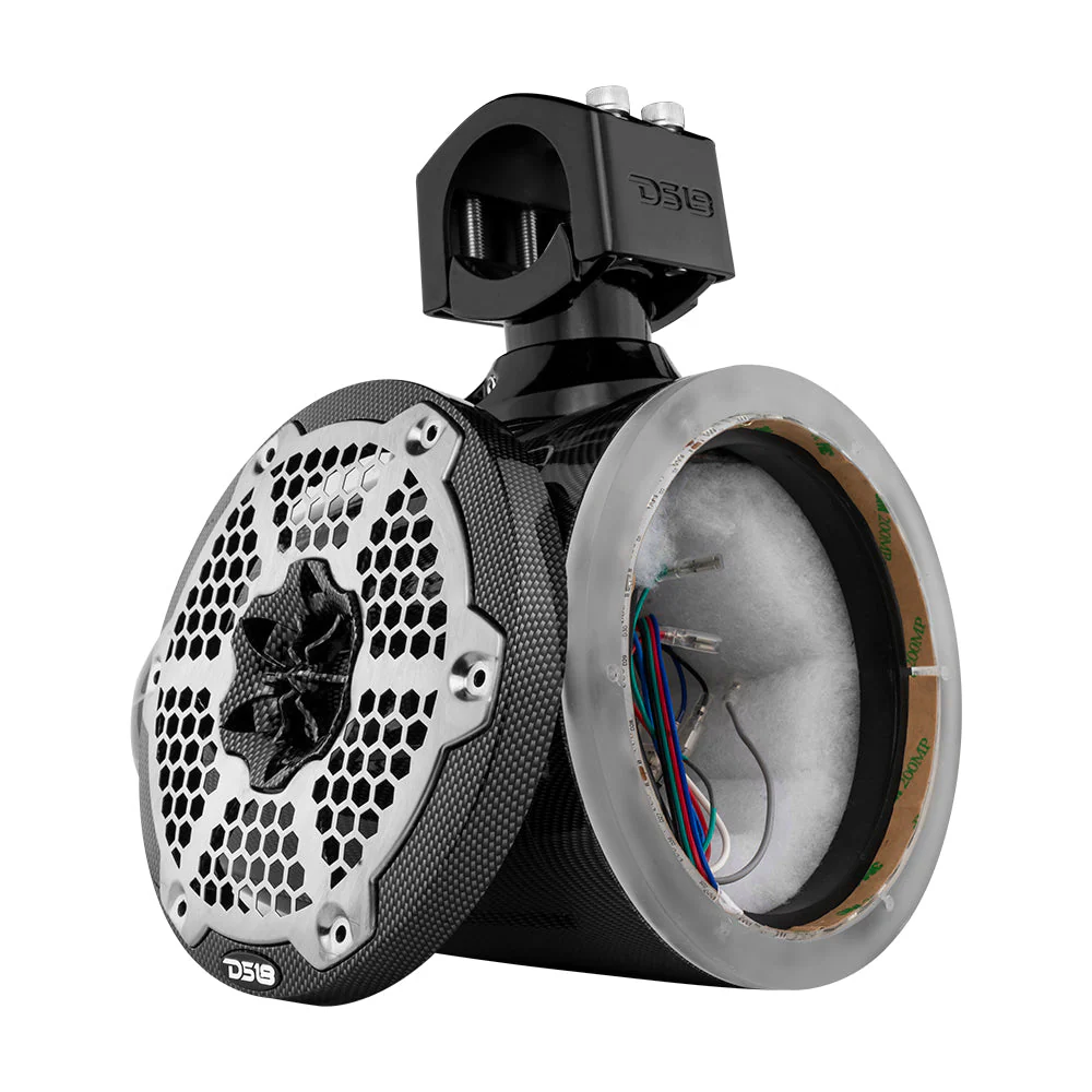 NXL 6.5" Marine and Powersports Empty Tower LED RGB Lights -Black Carbon Fiber - Image 4