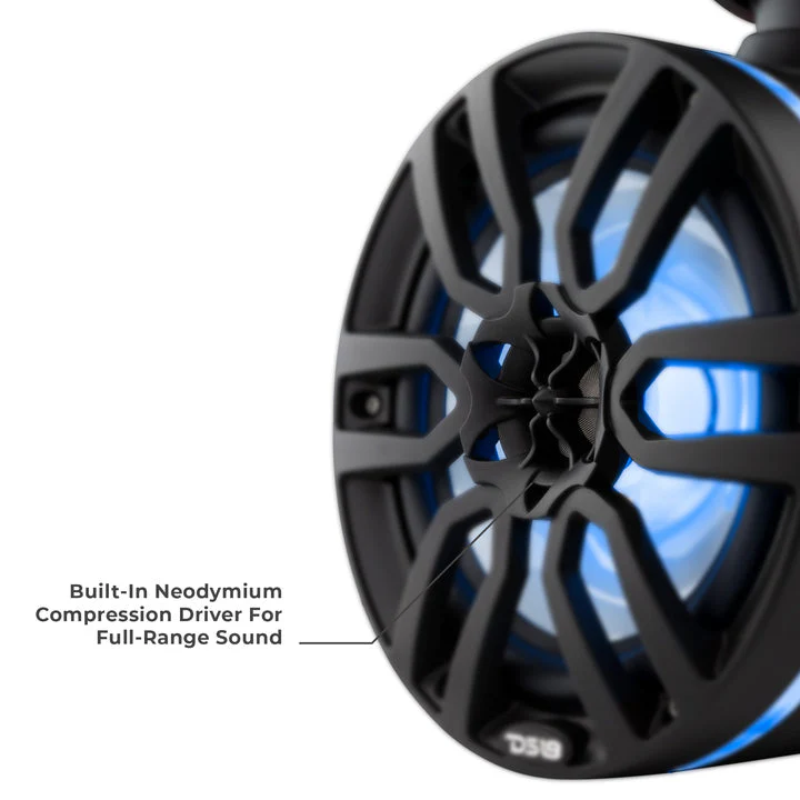 NXL 6.5" Marine Water Resistant Wakeboard Tower Speakers with Integrated RGB LED Lights 300 Watts - Image 3