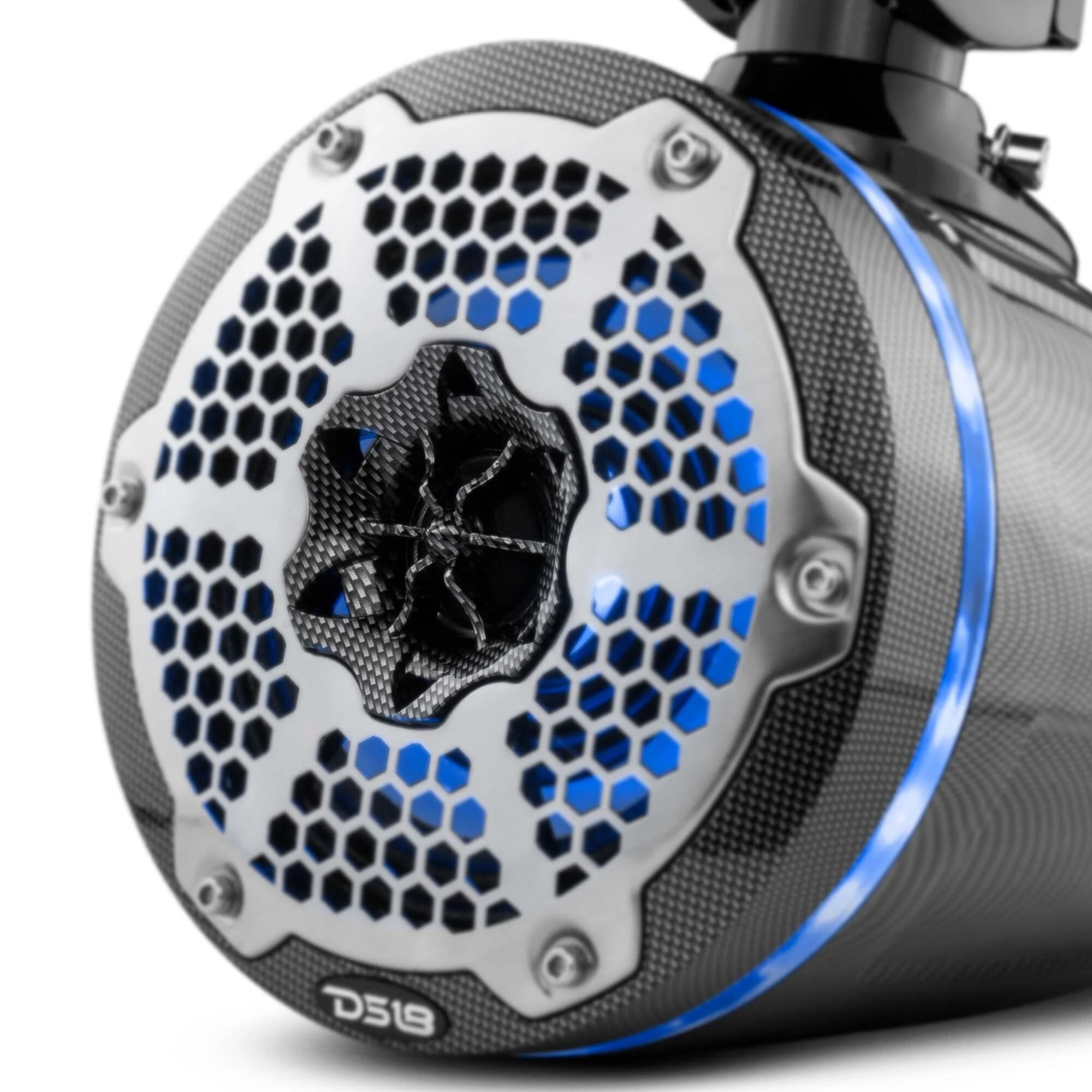 NXL 6.5" Neodymium Marine and Powersports Towers with Built-in Passive Radiator, 1" Driver and LED RGB Lights 150 Watts Rms -Black Carbon Fiber - Image 2