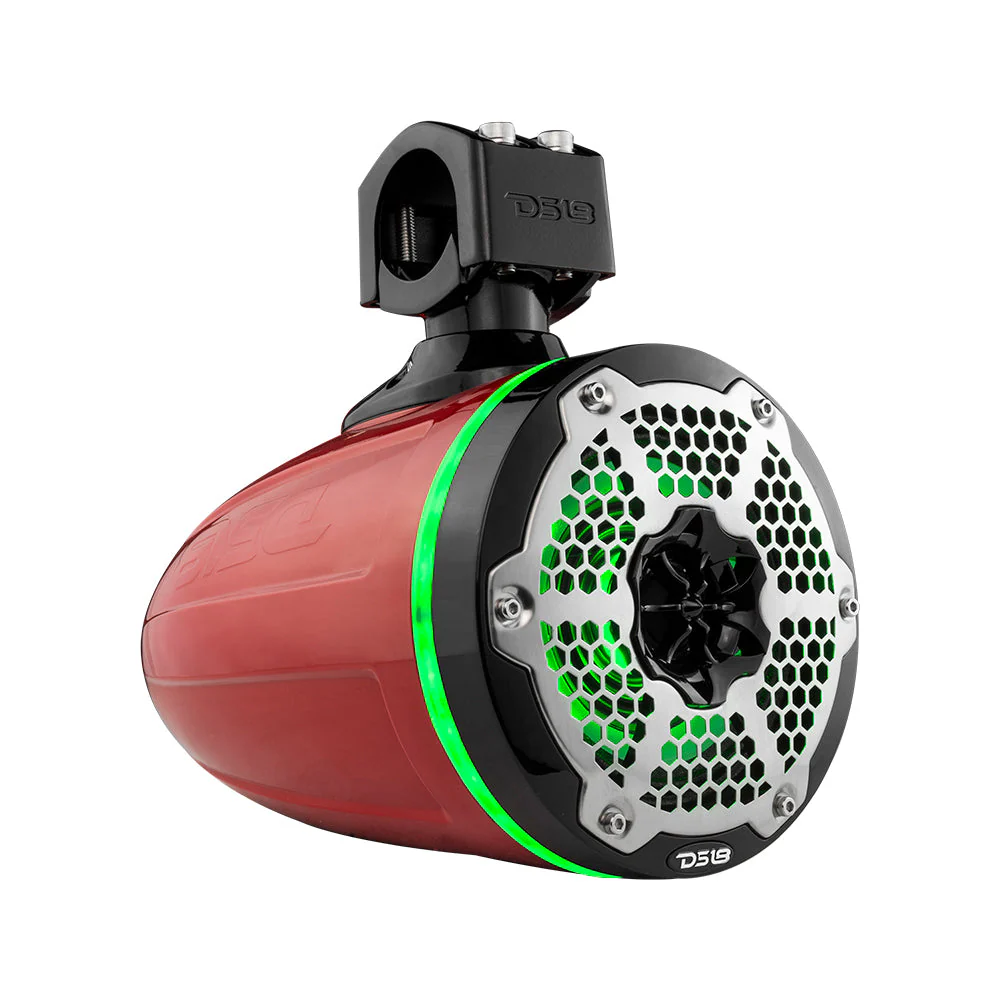 NXL 6.5" Neodymium Marine and Powersports Towers with Built-in Passive Radiator, 1" Driver and LED RGB Lights 150 Watts Rms -Red - Image 7