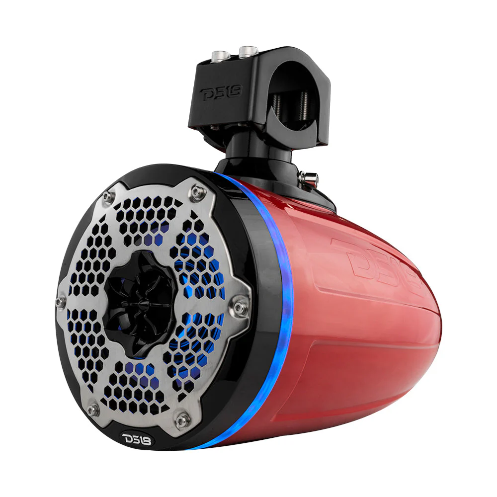 NXL 6.5" Neodymium Marine and Powersports Towers with Built-in Passive Radiator, 1" Driver and LED RGB Lights 150 Watts Rms -Red - Image 8