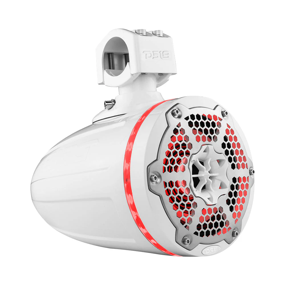 NXL 6.5" Neodymium Marine and Powersports Towers with Built-in Passive Radiator, 1" Driver and LED RGB Lights 150 Watts Rms -White - Image 7