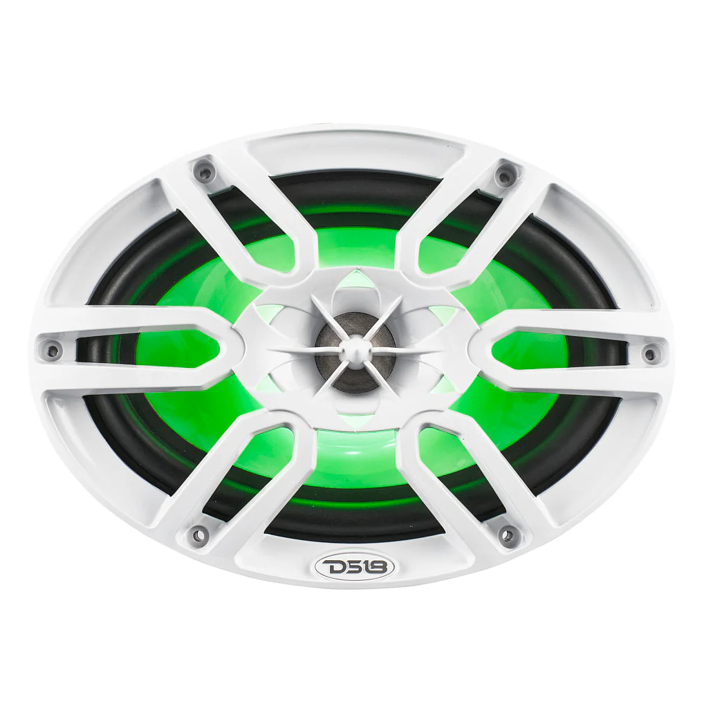 NXL 6x9" 2-Way Coaxial Marine Speaker With LED RGB Lights 125 Watts Rms 4-Ohm -White - Image 3