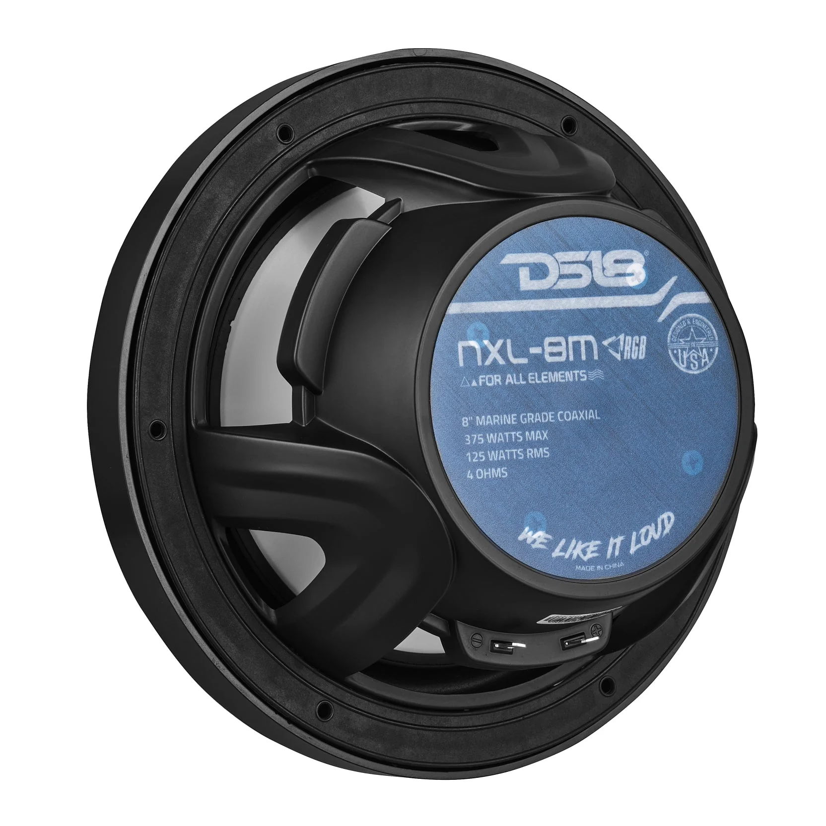 NXL 8" 2-Way Coaxial Marine Speaker With LED RGB Lights 125 Watts Rms 4-Ohm - Image 5
