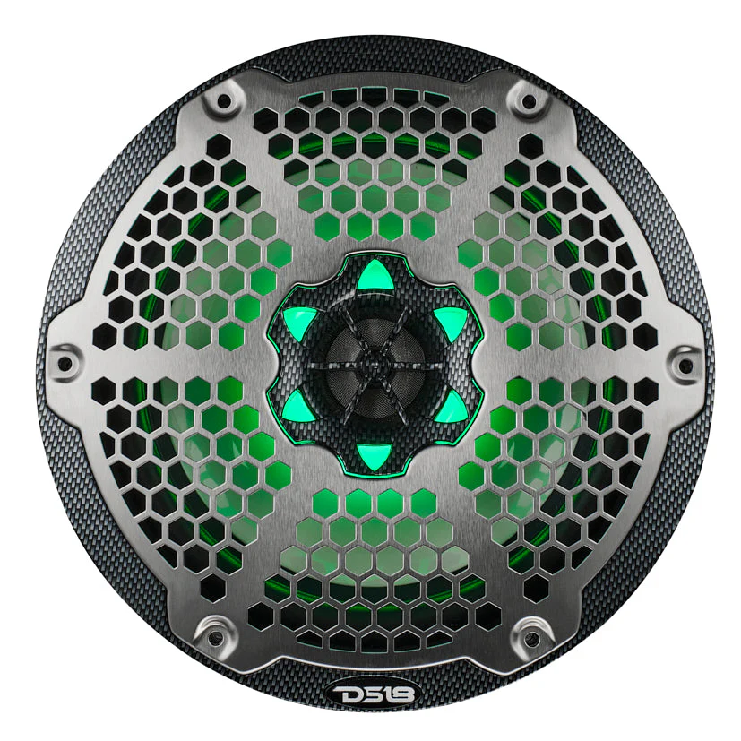 NXL 8" 2-Way Coaxial Marine Speaker With LED RGB Lights 125 Watts Rms 4-Ohm - Black Carbon Fiber - Image 4