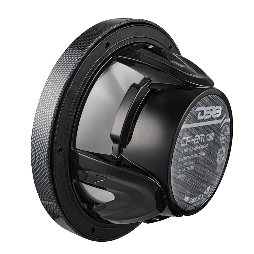 NXL 8" 2-Way Coaxial Marine Speaker With LED RGB Lights 125 Watts Rms 4-Ohm - Black Carbon Fiber - Image 6
