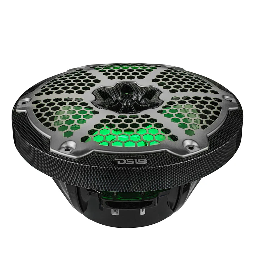 NXL 8" 2-Way Coaxial Marine Speaker With LED RGB Lights 125 Watts Rms 4-Ohm - Black Carbon Fiber - Image 7