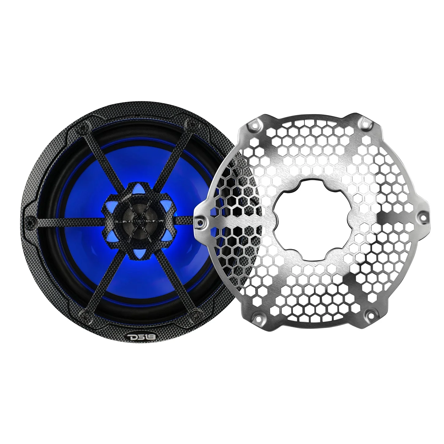 NXL 8" 2-Way Coaxial Marine Speaker With LED RGB Lights 125 Watts Rms 4-Ohm - Black Carbon Fiber - Image 9