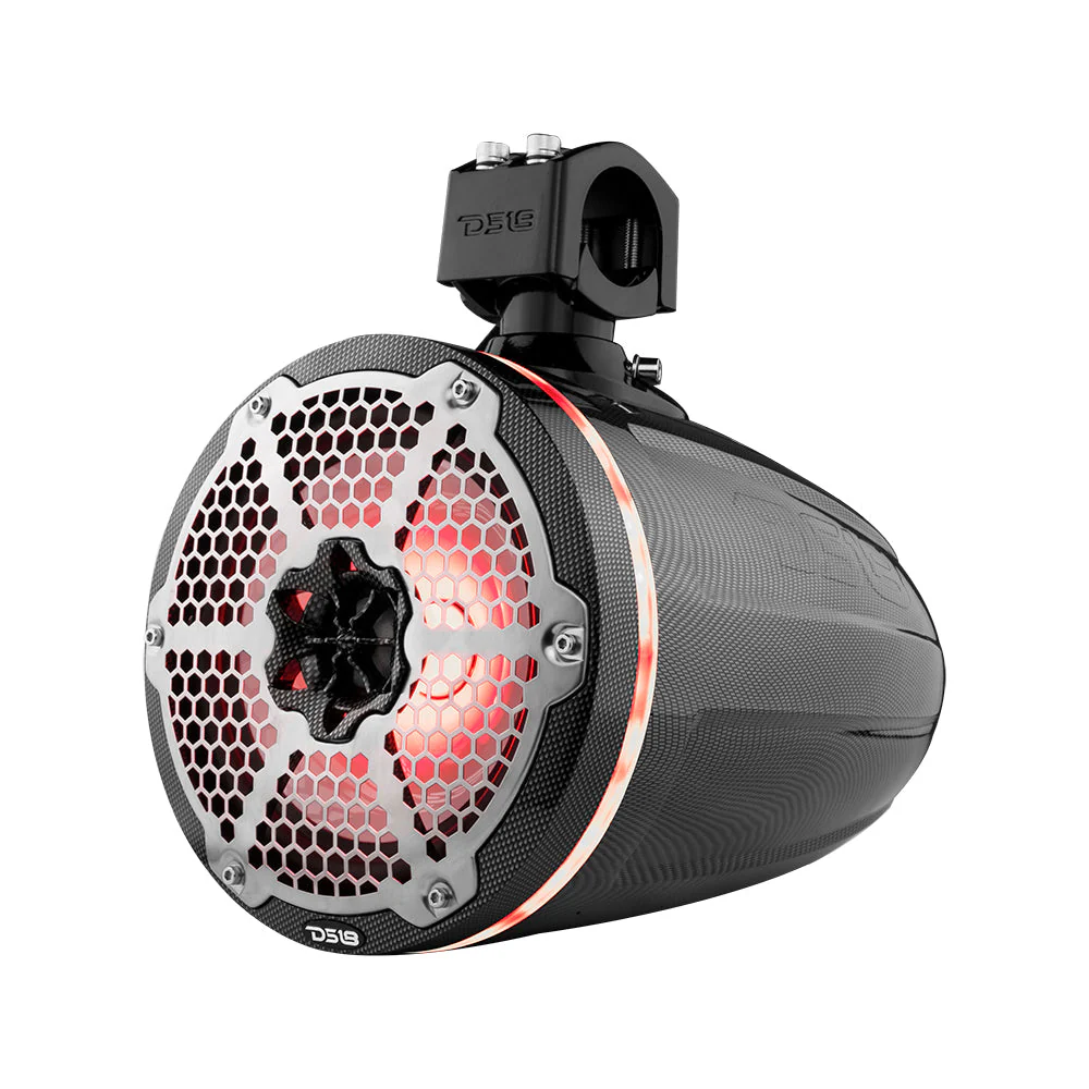 NXL 8" Marine and Powersports Towers LED RGB Lights 125 Watts Rms - Black Carbon Fiber - Image 9