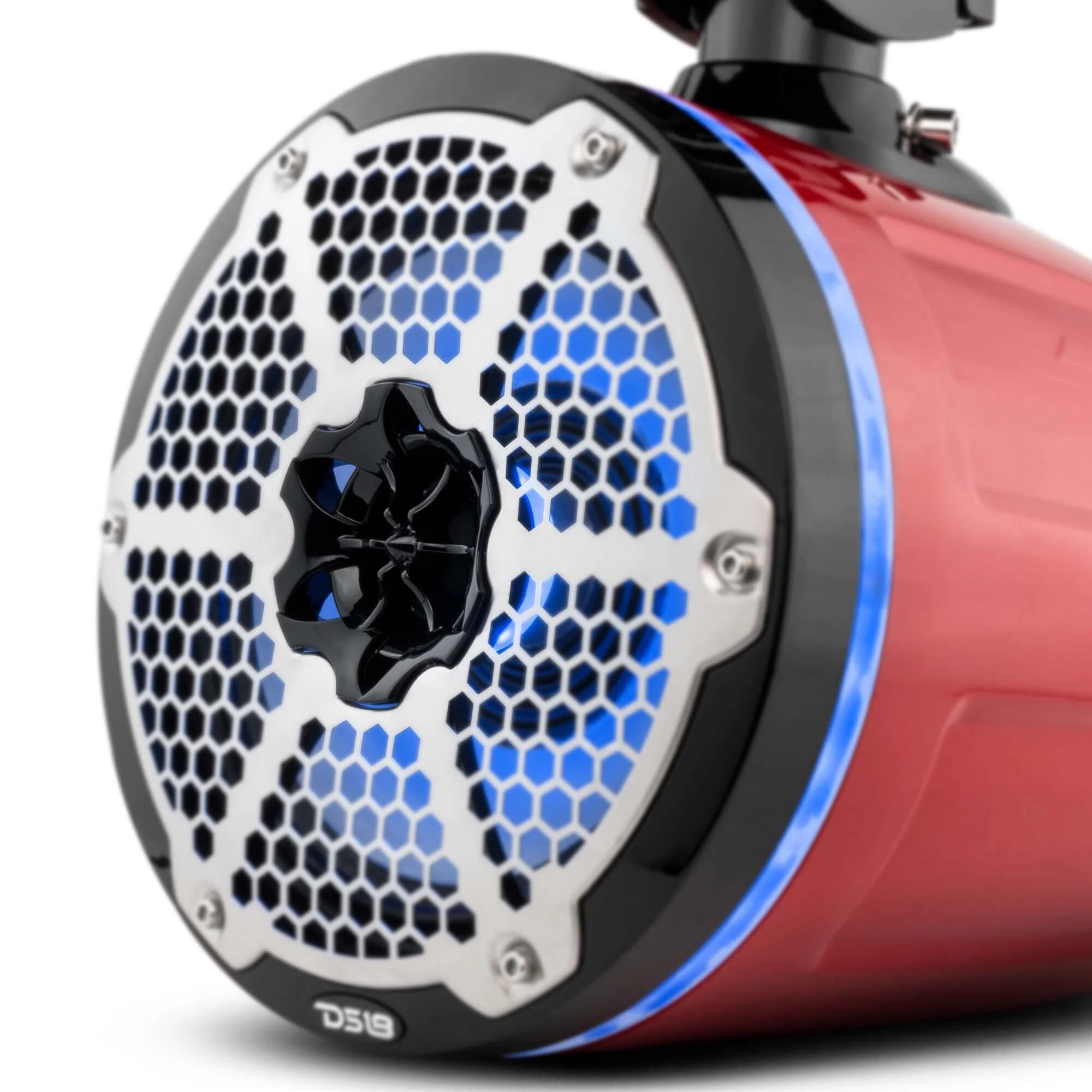 NXL 8" Neodymium Marine and Powersports Towers with Built-in Passive Radiator, 1" Driver and LED RGB Lights 180 Watts Rms -Red - Image 2