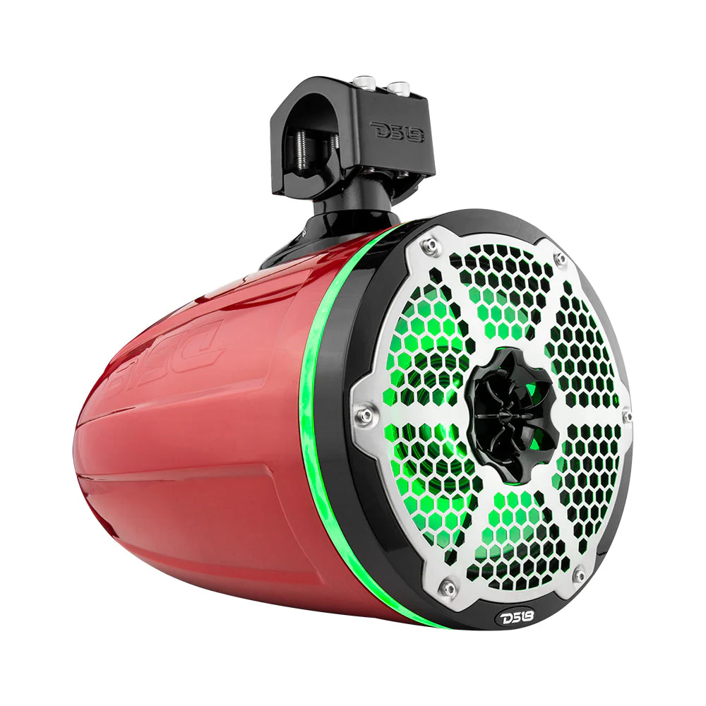 NXL 8" Neodymium Marine and Powersports Towers with Built-in Passive Radiator, 1" Driver and LED RGB Lights 180 Watts Rms -Red - Image 3