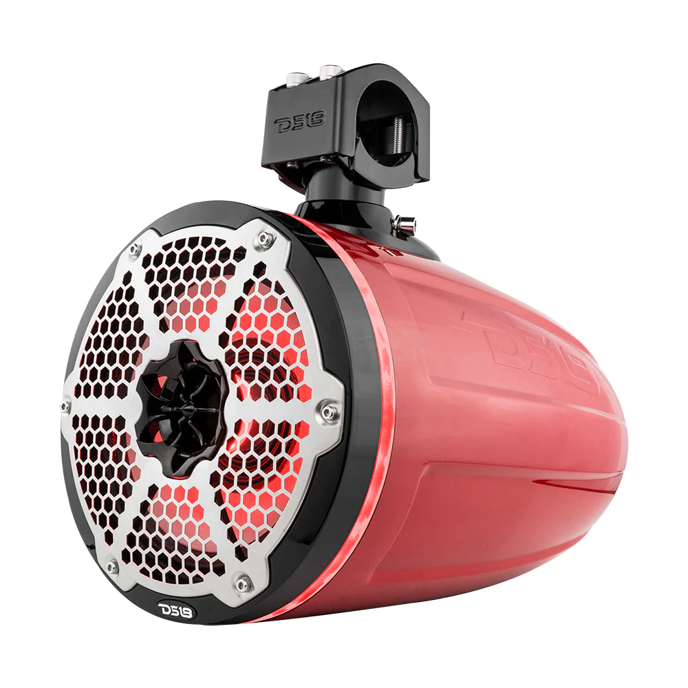 NXL 8" Neodymium Marine and Powersports Towers with Built-in Passive Radiator, 1" Driver and LED RGB Lights 180 Watts Rms -Red - Image 4