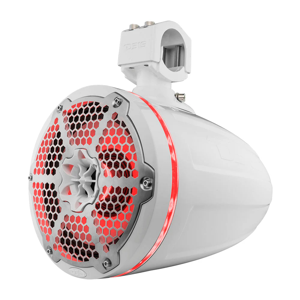 NXL 8" Neodymium Marine and Powersports Towers with Built-in Passive Radiator, 1" Driver and LED RGB Lights 180 Watts Rms -White - Image 5