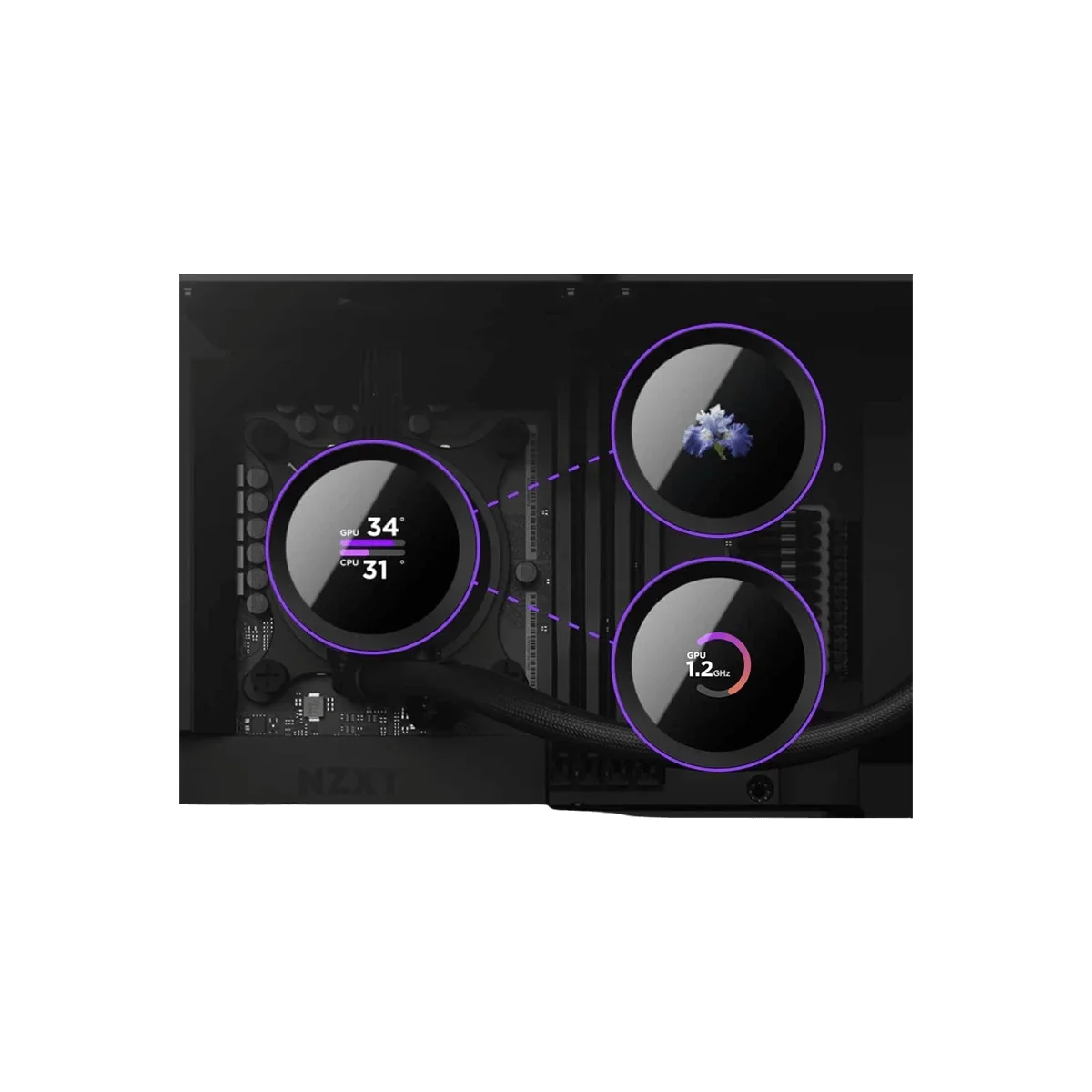 NZXT Kraken 240 AIO Liquid Cooler with LCD Black - Image 4